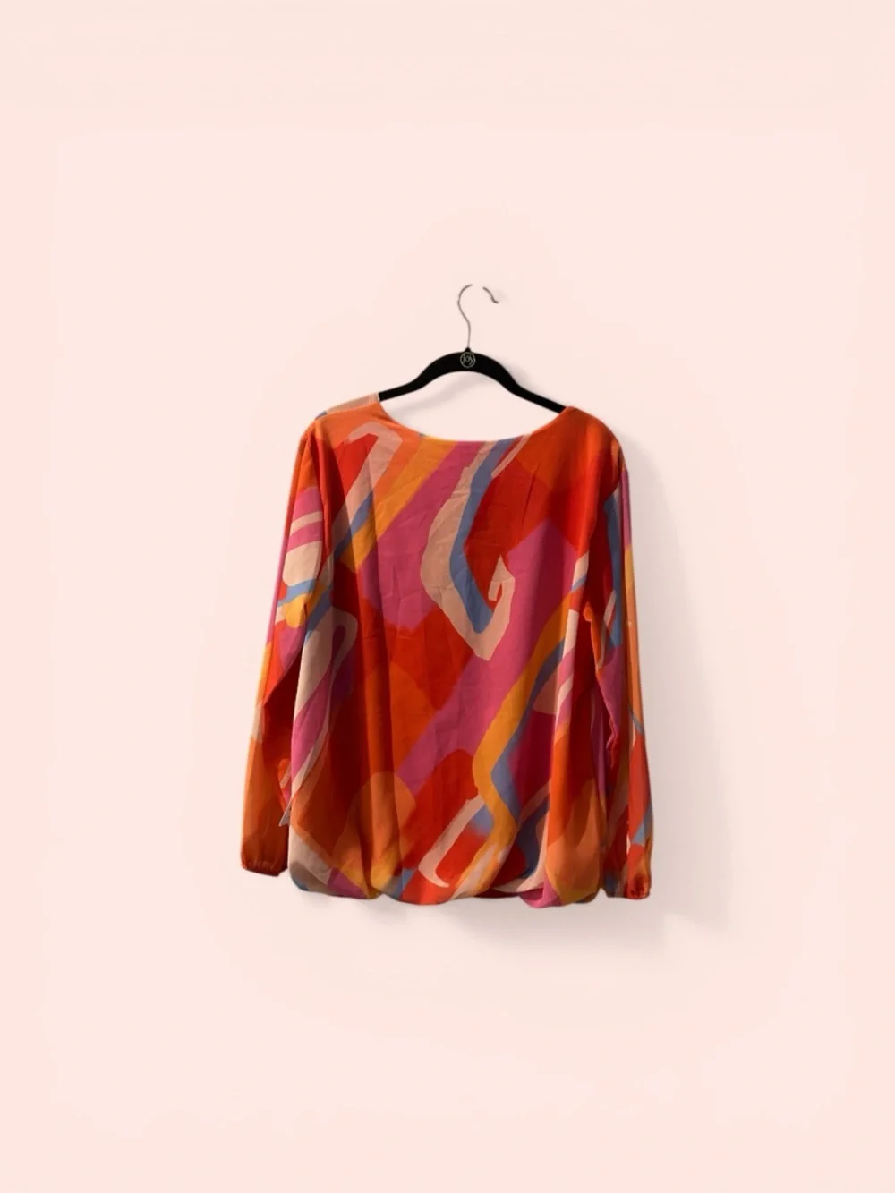 Pala D'oro Milan Abstract Print Blouse - Vibrant Retro Boho Peasant Top - Picture 4 of 8